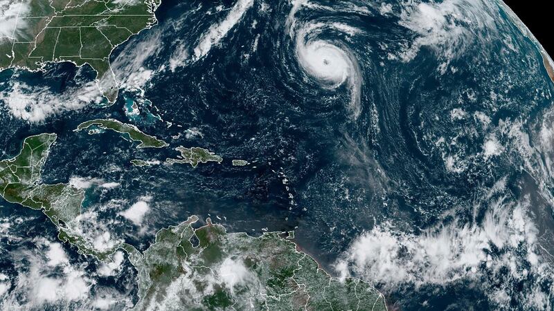 Esta imagen satelital del martes 19 de septiembre de 2023 proporcionada por la Oficina...