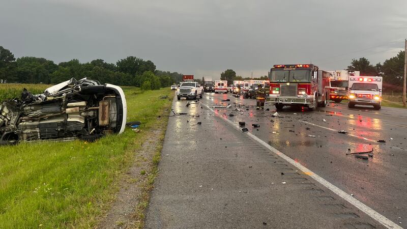 Crash with injury reported.